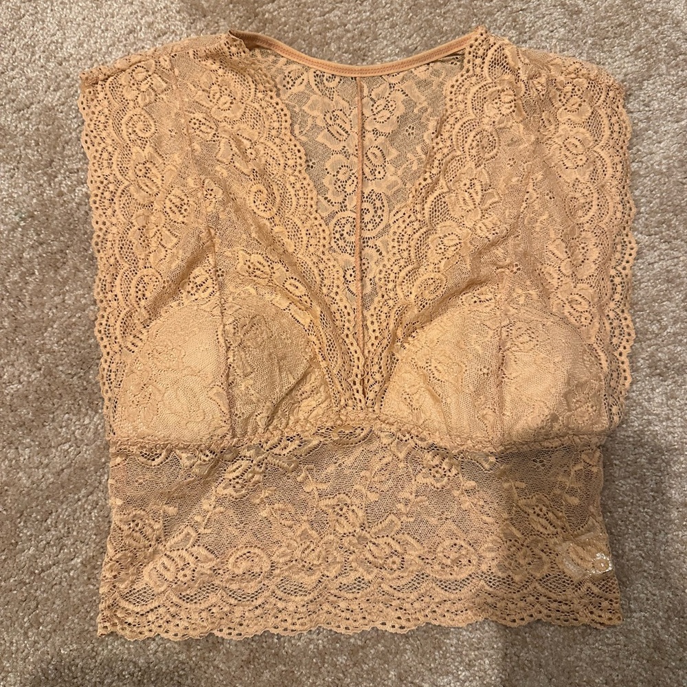 Lace Bralette in Tan